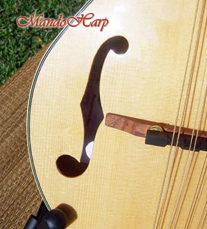 MandoHarp - 'Old Hickory' Blonde F5-Style Mandolin with Inlaid Pickguard and Tailpiece