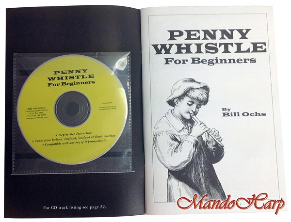MandoHarp - Clarke Pennywhistle Tutor Book and CD for Beginners by Bill Ochs