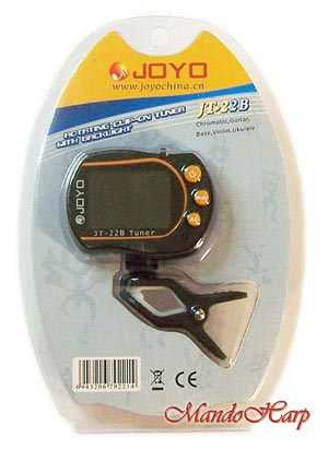 MandoHarp - Joyo JT-22B Clip-On Backlit LCD Chromatic/Guitar/Bass/Violin/Ukulele Tuner