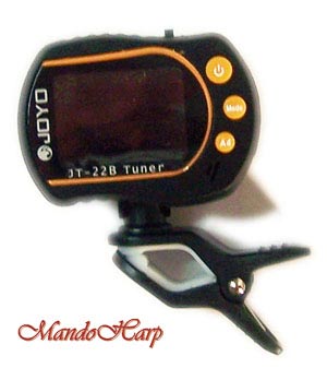 MandoHarp - Joyo JT-22B Clip-On Backlit LCD Chromatic/Guitar/Bass/Violin/Ukulele Tuner