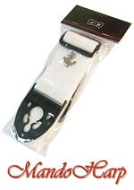 MandoHarp - J & H Instrument Strap - White with Anchor Insignia
