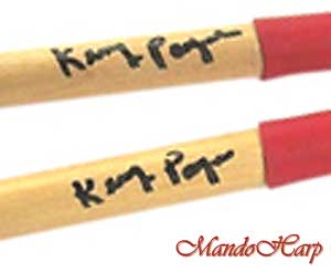 MandoHarp - 'GRIPS' Drumsticks from Kenny Payne - Maple 5AN - Latex Hand Grips, Nylon Tips