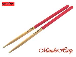 MandoHarp - 'GRIPS' Drumsticks from Kenny Payne - Maple 5AN - Latex Hand Grips, Nylon Tips