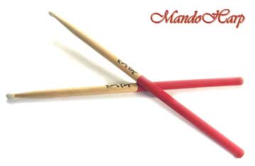 MandoHarp - 'GRIPS' Drumsticks from Kenny Payne - Maple 5AN - Latex Hand Grips, Nylon Tips