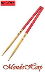 MandoHarp - 'GRIPS' Drumsticks from Kenny Payne - Maple 5AN - Latex Hand Grips, Nylon Tips
