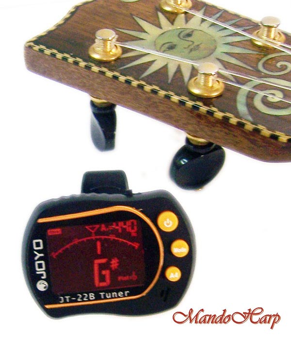 MandoHarp - Joyo JT-22B Clip-On Backlit LCD Chromatic/Guitar/Bass/Violin/Ukulele Tuner