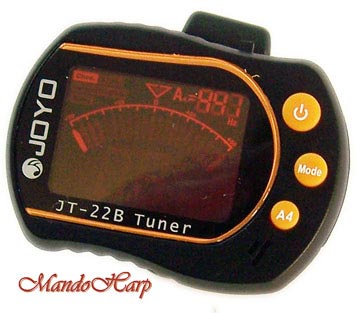 MandoHarp - Joyo JT-22B Clip-On Backlit LCD Chromatic/Guitar/Bass/Violin/Ukulele Tuner