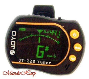 MandoHarp - Joyo JT-22B Clip-On Backlit LCD Chromatic/Guitar/Bass/Violin/Ukulele Tuner