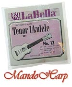 MandoHarp - Ukulele Strings - La Bella No. 12 Tenor Nylon Wound 3rd C String