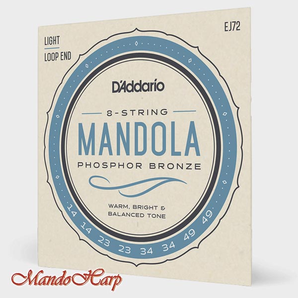 MandoHarp - Mandola Strings - D'Addario EJ72 Phosphor Bronze Light 0.014-0.049