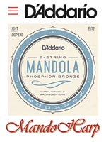 MandoHarp - Mandola Strings - D'Addario EJ72 Phosphor Bronze Light 0.014-0.049