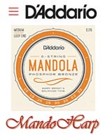 MandoHarp - Mandola Strings - D'Addario EJ76 Phosphor Bronze Medium 0.015-0.052