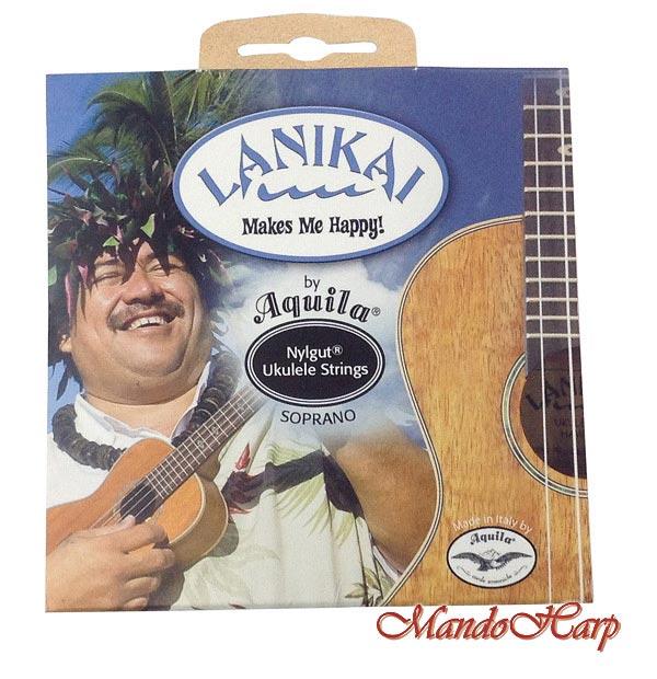 MandoHarp - Ukulele Strings - Lanikai Soprano - White Nylgut - by Aquila