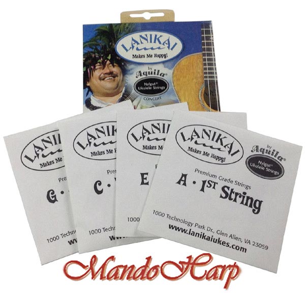 MandoHarp - Ukulele Strings - Lanikai Concert - White Nylgut - by Aquila