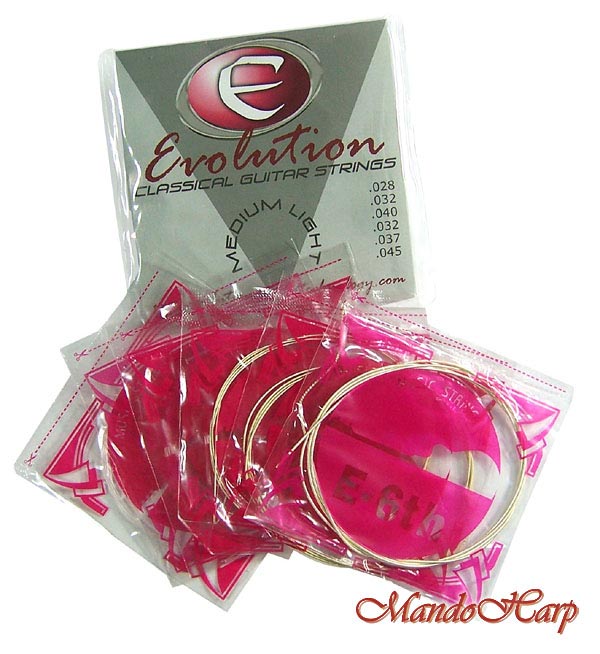 MandoHarp - Evolution Classical Guitar Strings. Medium Light. 0.028