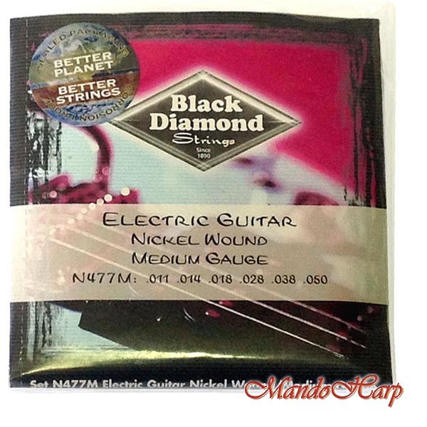 MandoHarp - Black Diamond N477M Electric Guitar strings. Nickel Round Wound. Medium - 0.011