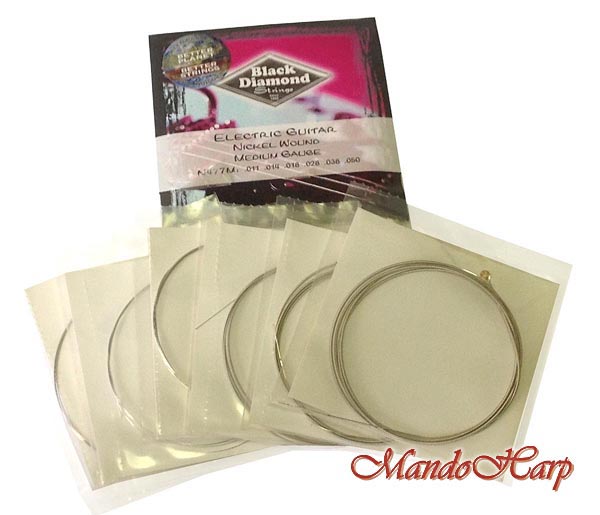 MandoHarp - Black Diamond N477M Electric Guitar strings. Nickel Round Wound. Medium - 0.011