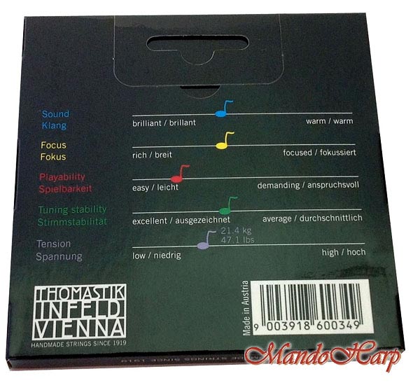 MandoHarp - Violin Strings - Thomastik-Infeld 135 Dominant Medium Aluminium and Silver Wound