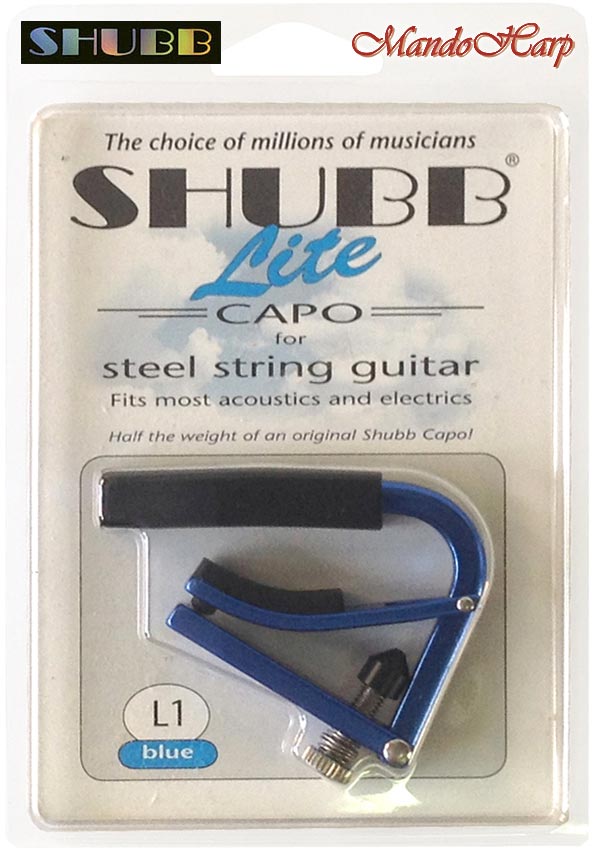 MandoHarp - Shubb Lite Capo - L1 for Steel String Guitar - Blue