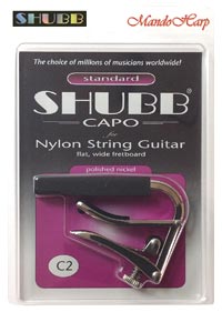 MandoHarp - Shubb Standard Capo - C2 for Nylon String Guitar - Polished Nickel