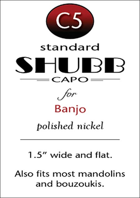 MandoHarp - Shubb Standard Capo - C5 for Banjo, Mandolin, Bouzouki - Polished Nickel