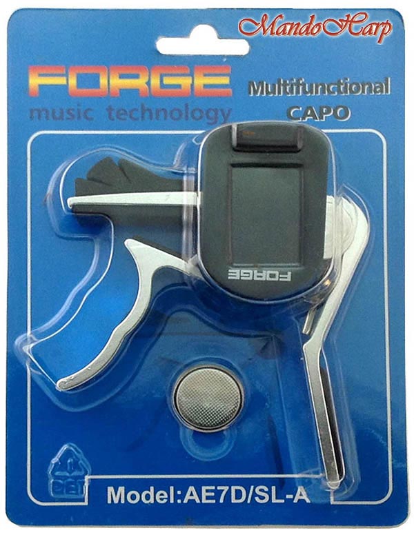 MandoHarp - Forge AE7D/SL-A Multifunction Capo/Chromatic/Guitar Tuner/Pickholder
