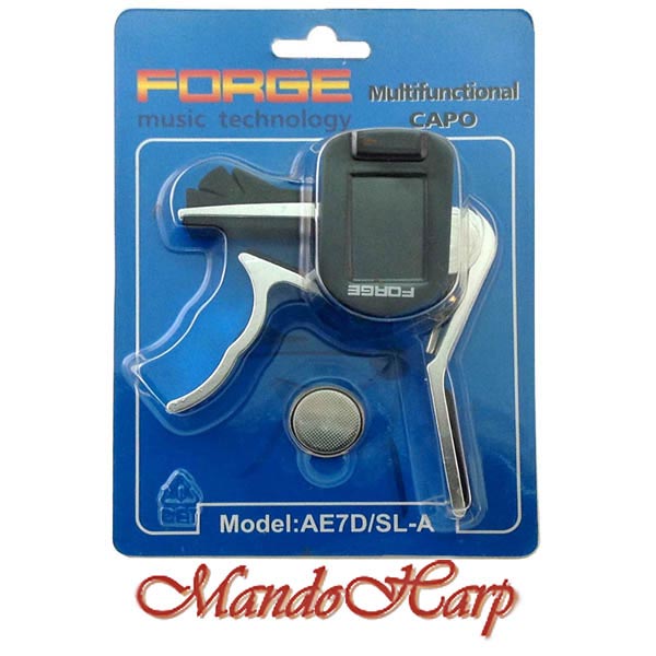 MandoHarp - Forge AE7D/SL-A Multifunction Capo/Chromatic/Guitar Tuner/Pickholder