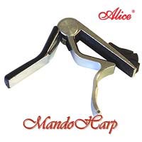 MandoHarp - Alice A007D Heavy Duty Spring-Loaded Lever-Action Guitar Capo with Pickholder