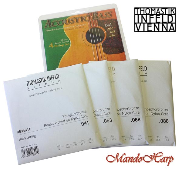 MandoHarp - Acoustic Bass Strings - Thomastik-Infeld AB344 Medium Phosphor Bronze Round Wound 0.041-0.086