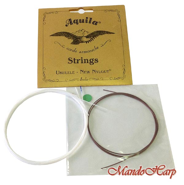 MandoHarp - Ukulele Strings - Aquila 21U Baritone, DGBE, Low D, Wound D and G, 2 x New Nylgut&reg;