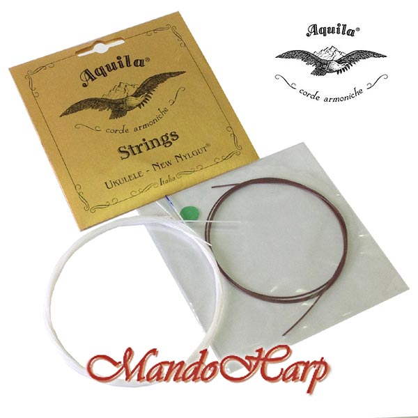 MandoHarp - Ukulele Strings - Aquila 28U Banjo Ukulele, GCEA, High G, New Nylgut�, Red Series� C