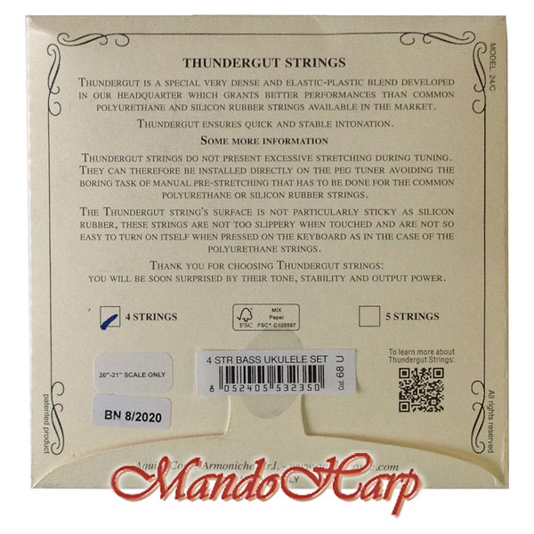 MandoHarp - Bass Ukulele Strings - Aquila 68U, EADG, Thundergut�