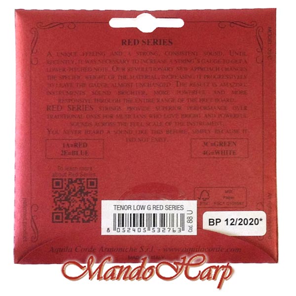 MandoHarp - Ukulele Strings - Aquila 107U Tenor, Wound Low G, Super Nylgut�
