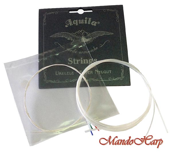 MandoHarp - Ukulele Strings - Aquila 21U Baritone, DGBE, Low D, Wound D and G, 2 x New Nylgut&reg;
