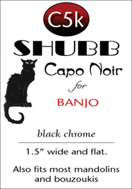 MandoHarp - Shubb Capo Noir - C5k for Banjo, Mandolin, Bouzouki - Black Chrome