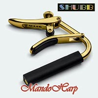 MandoHarp - Shubb Capo Royale - C2g for Nylon String Guitar - Gold PVD Finish