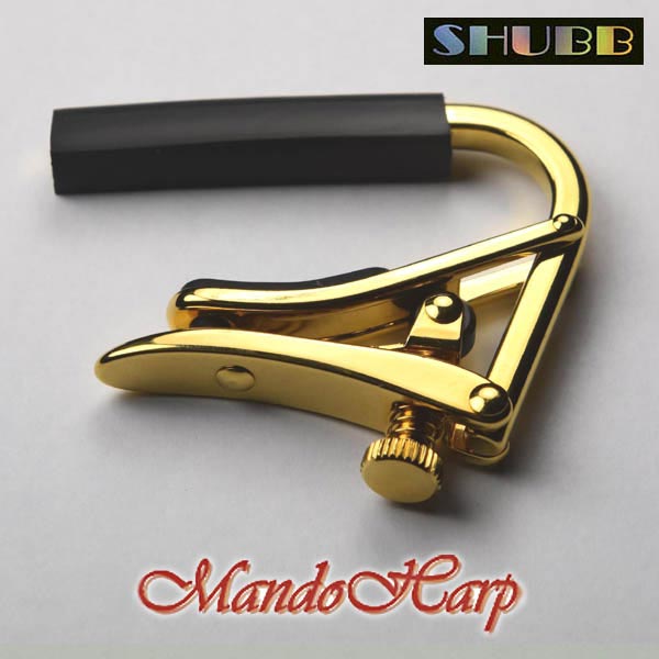 MandoHarp - Shubb Capo Royale - C3g for 12-String Guitar - Gold PVD Finish