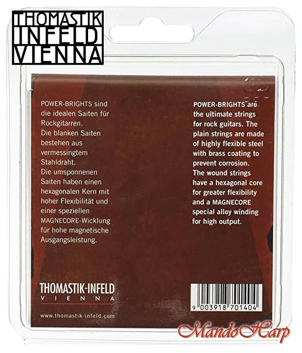 MandoHarp - Thomastik-Infeld PB111 Power-Brights Electric Guitar Strings - Medium 0.011-0.046