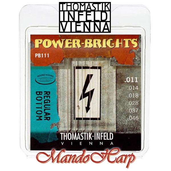 MandoHarp - Thomastik-Infeld PB111 Power-Brights Electric Guitar Strings - Medium 0.011-0.046