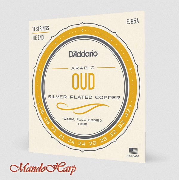 MandoHarp - 11-String Arabic Oud Strings - D'Addario EJ95A Silver-Plated Copper-Wound 0.026-0.043
