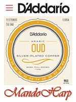 MandoHarp - 11-String Arabic Oud Strings - D'Addario EJ95A Silver-Plated Copper-Wound 0.026-0.043