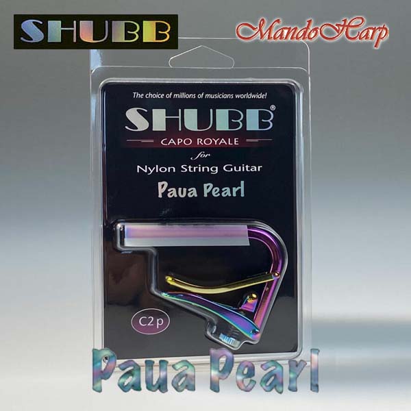 MandoHarp - Shubb Capo Royale Paua Pearl - C2p for Nylon String Guitar - High-Tech Iridescent Finish