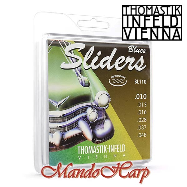 MandoHarp - Thomastik-Infeld SL110 Blues Sliders Electric Guitar Strings - Medium Light 0.010-0.048