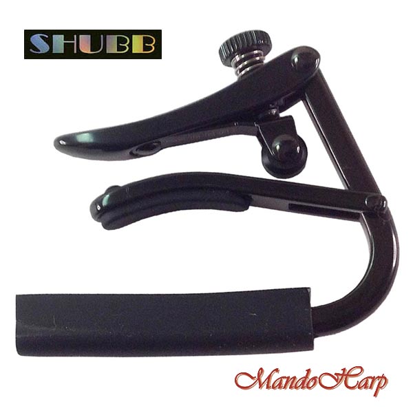 MandoHarp - Shubb Capo Noir - C1k for Steel String Guitar - Black Chrome