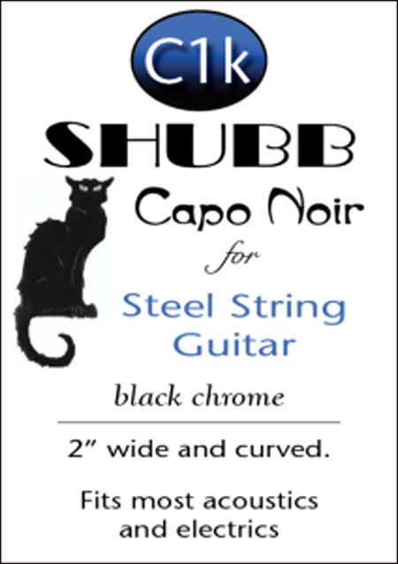 MandoHarp - Shubb Capo Noir - C1k for Steel String Guitar - Black Chrome