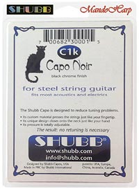 MandoHarp - Shubb Capo Noir - C1k for Steel String Guitar - Black Chrome