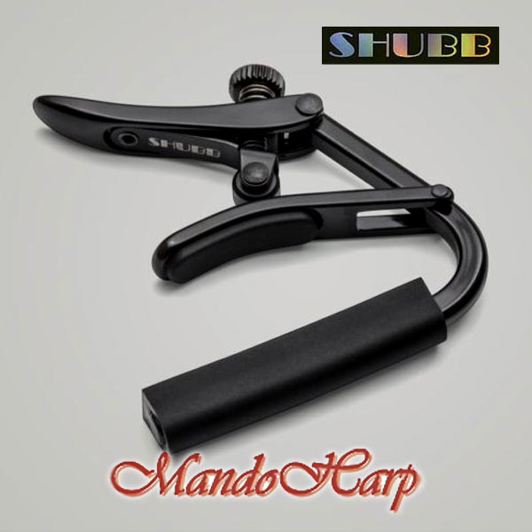 MandoHarp - Shubb Capo Noir - C1k for Steel String Guitar - Black Chrome