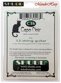 MandoHarp - Shubb Capo Noir - C3k for 12-String Guitar - Black Chrome