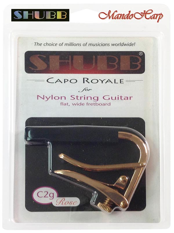 MandoHarp - Shubb Capo Royale - C2gRose for Nylon String Guitar - Rose Gold PVD Finish