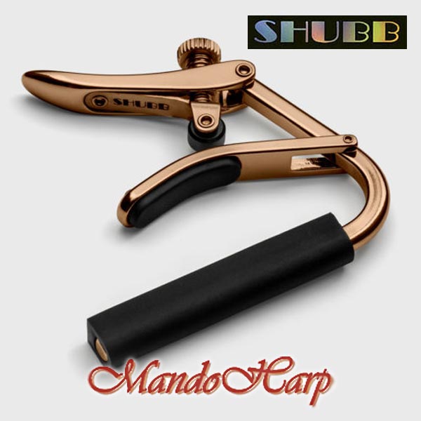 MandoHarp - Shubb Capo Royale - C2gRose for Nylon String Guitar - Rose Gold PVD Finish